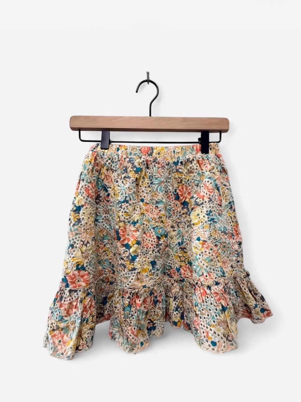 Romantic Cottage Floral Ruffle Skirt Girlhoodcore Twee Solitaire Women’s Medium